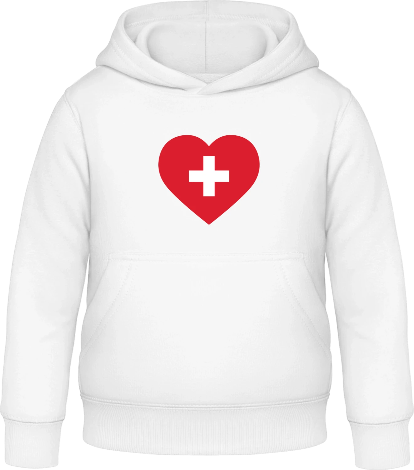 Switzerland Heart Flag - Arctic white Awdis Hoodie Kids - Front