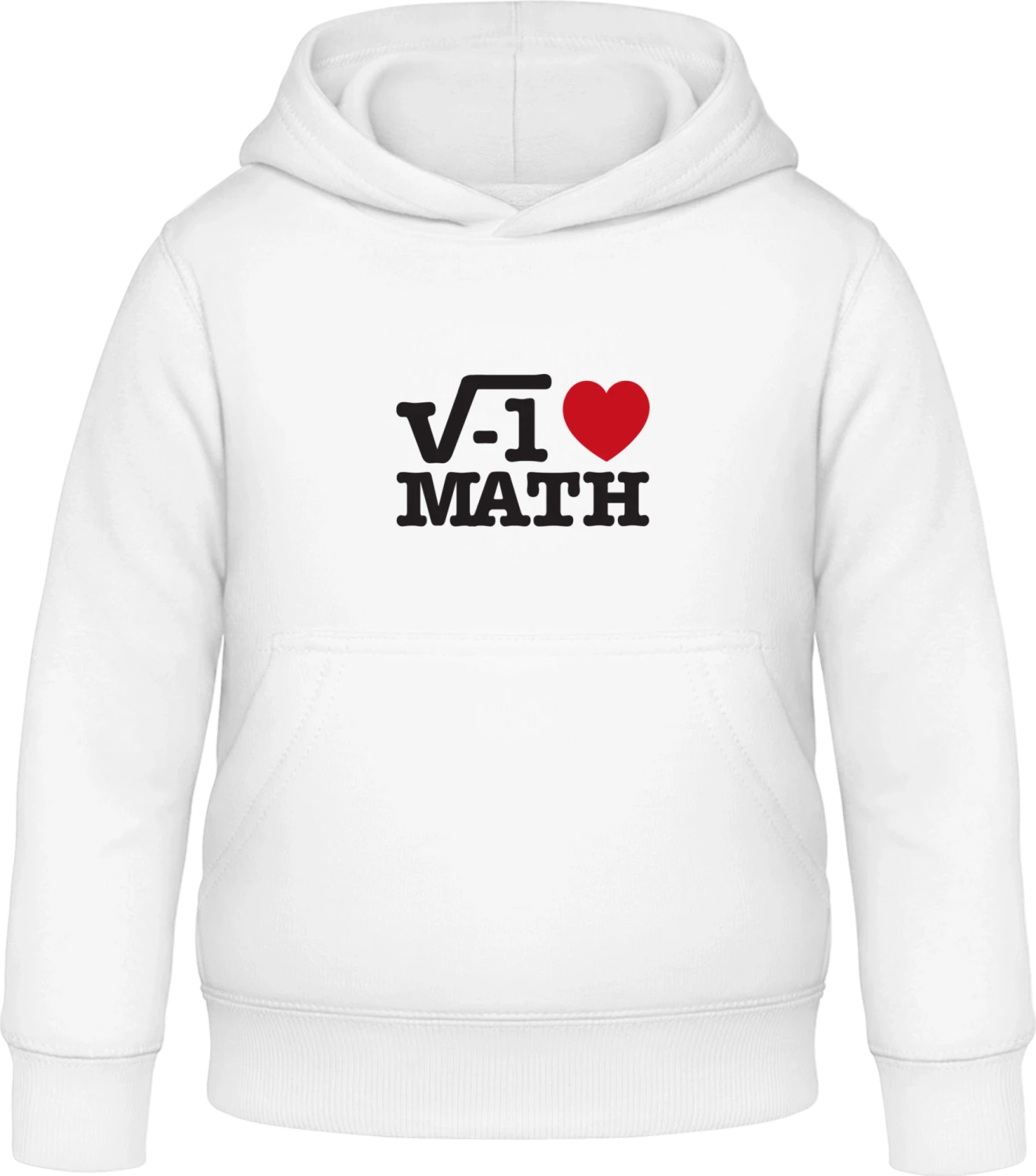 I Love Math - Arctic white Awdis Hoodie Kids - Front