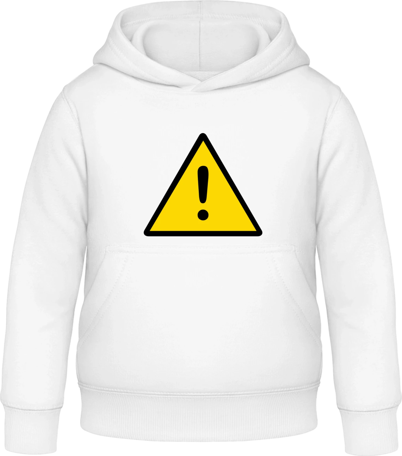 Warning Exclamation - Arctic white Awdis Hoodie Kids - Front