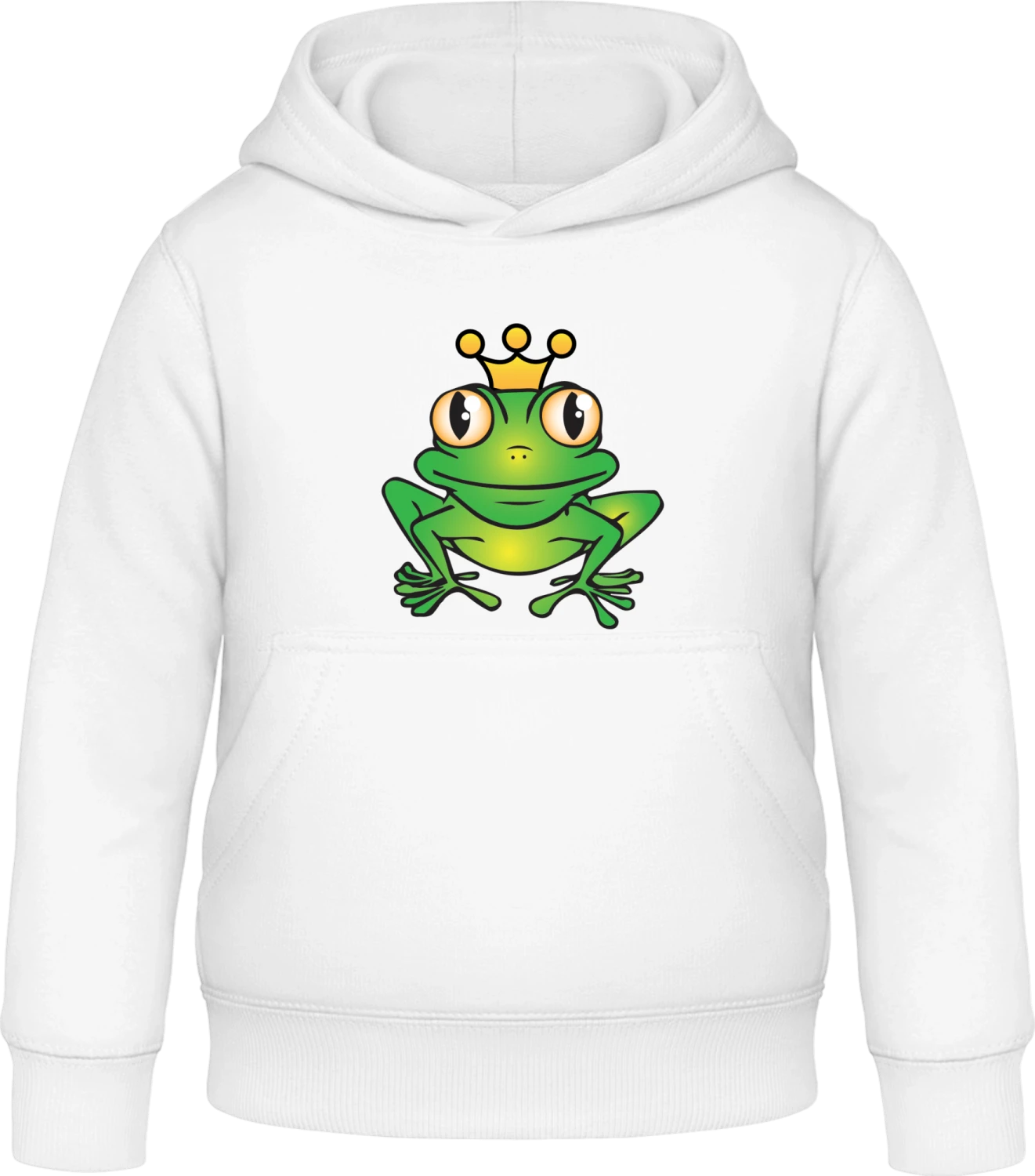 King Frog - Arctic white Awdis Hoodie Kids - Front