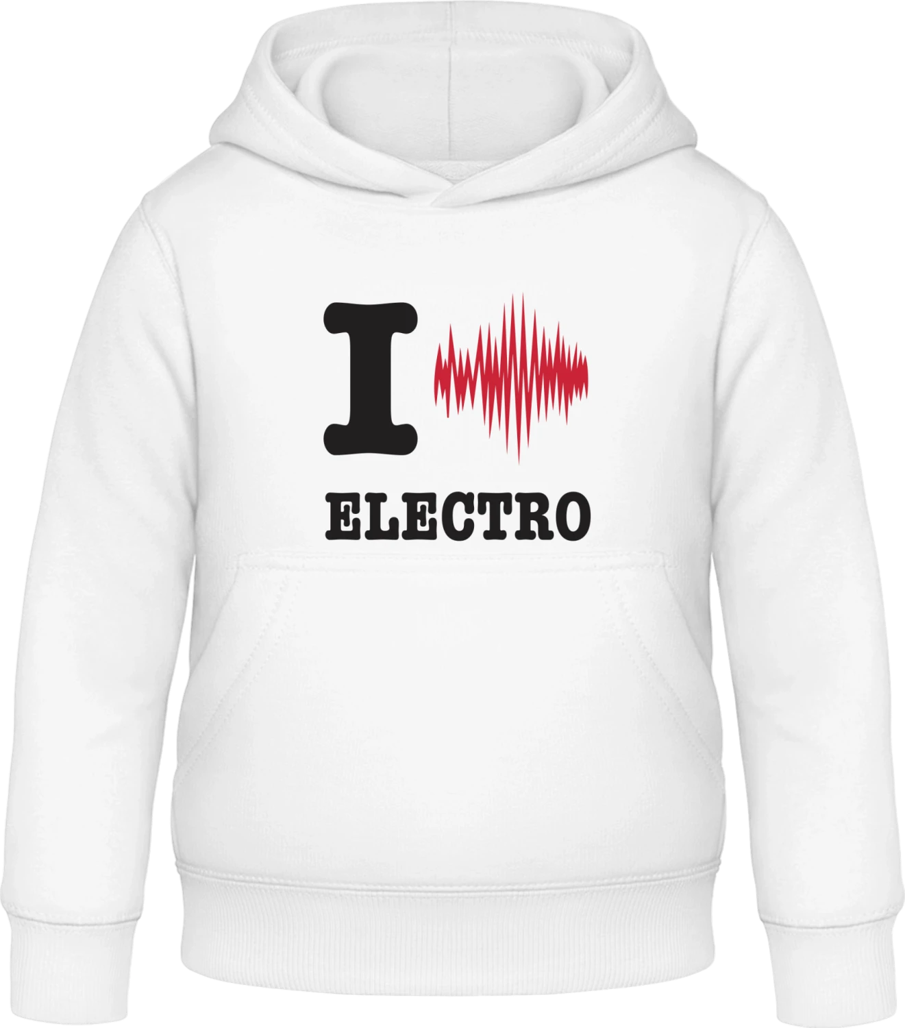 I Love Electro - Arctic white Awdis Hoodie Kids - Front