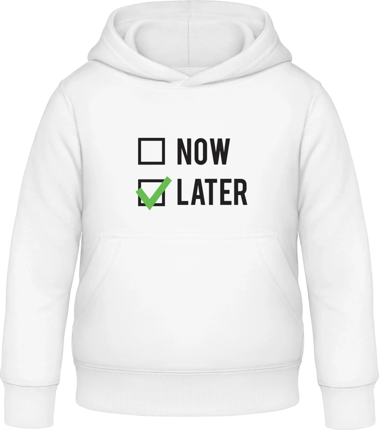 Now or Later - Arctic white Awdis Hoodie Kids - Front