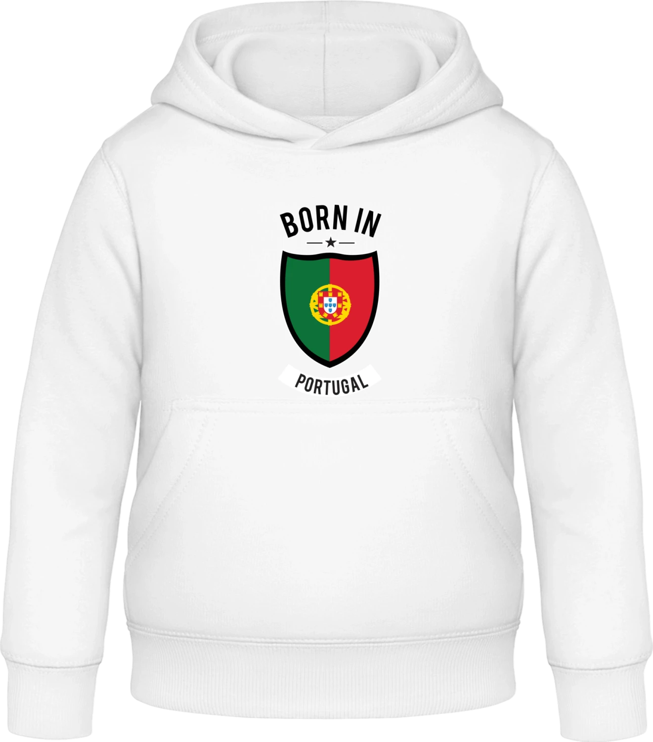 Born in Portugal - Arctic white Awdis Hoodie Kids - Front