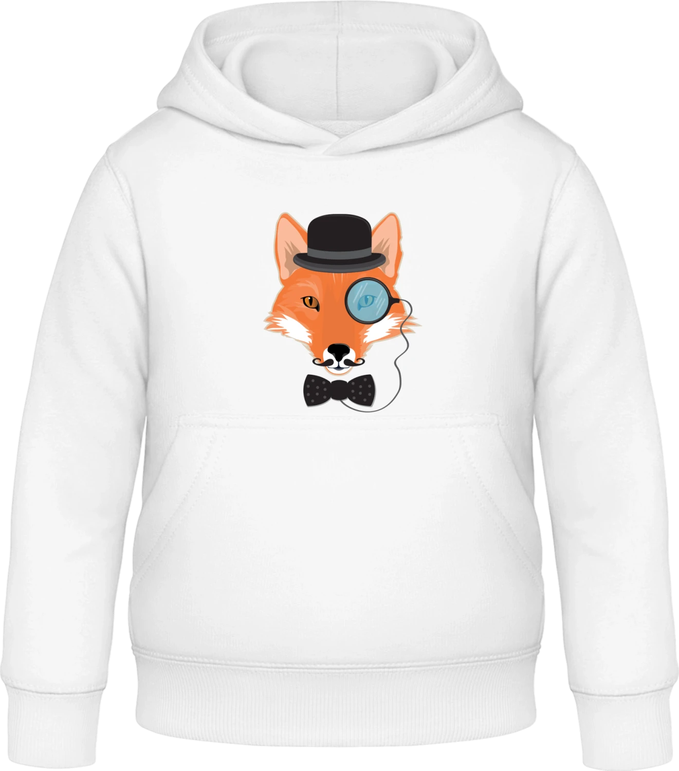 Hipster Fox - Arctic white Awdis Hoodie Kids - Front