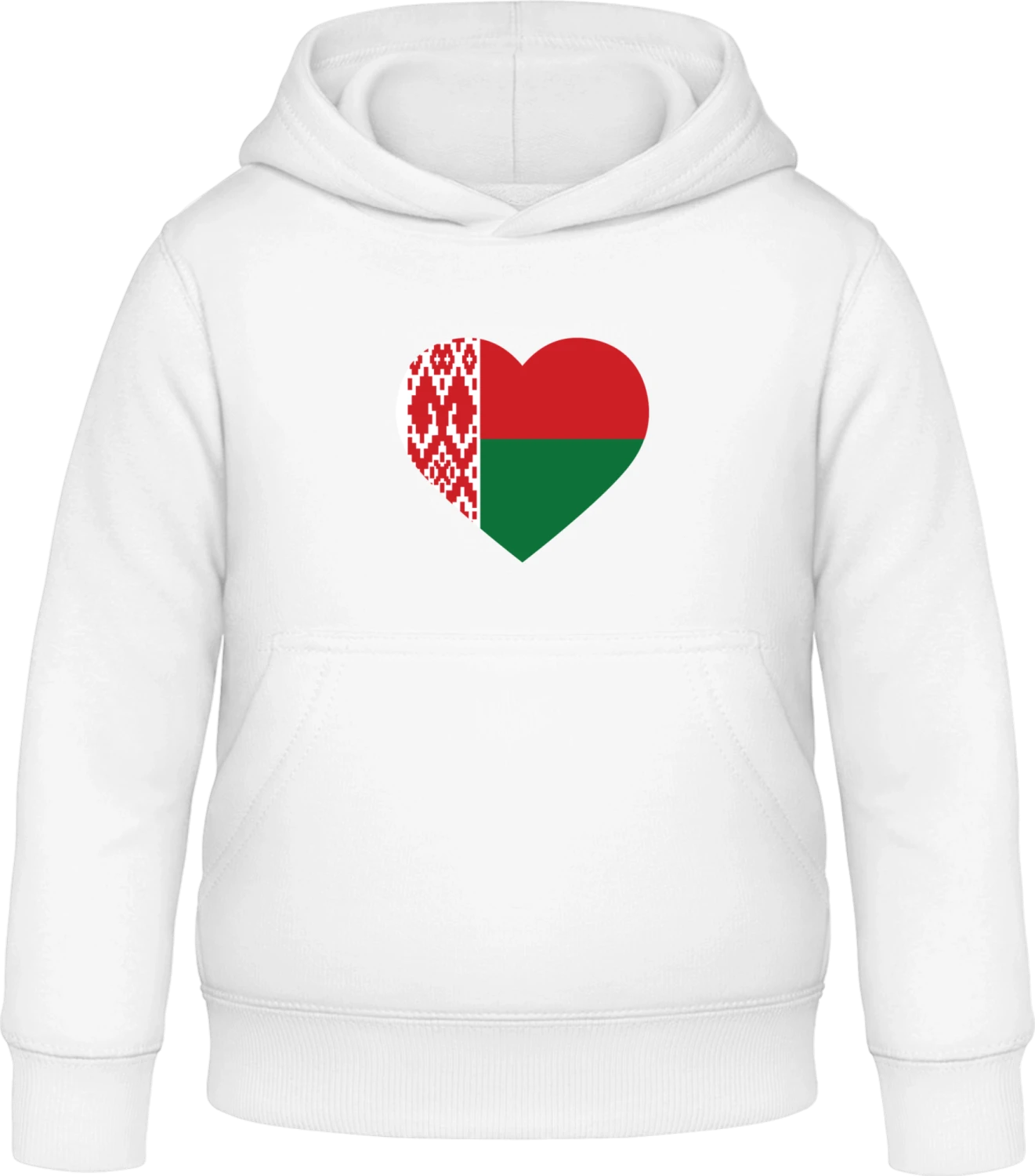 Belarus Heart Flag - Arctic white Awdis Hoodie Kids - Front