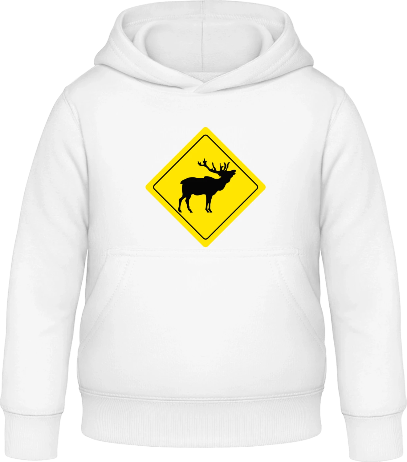 Stag Warning - Arctic white Awdis Hoodie Kids - Front