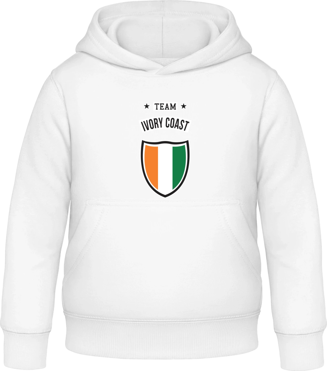 Team Ivory Coast - Arctic white Awdis Hoodie Kids - Front