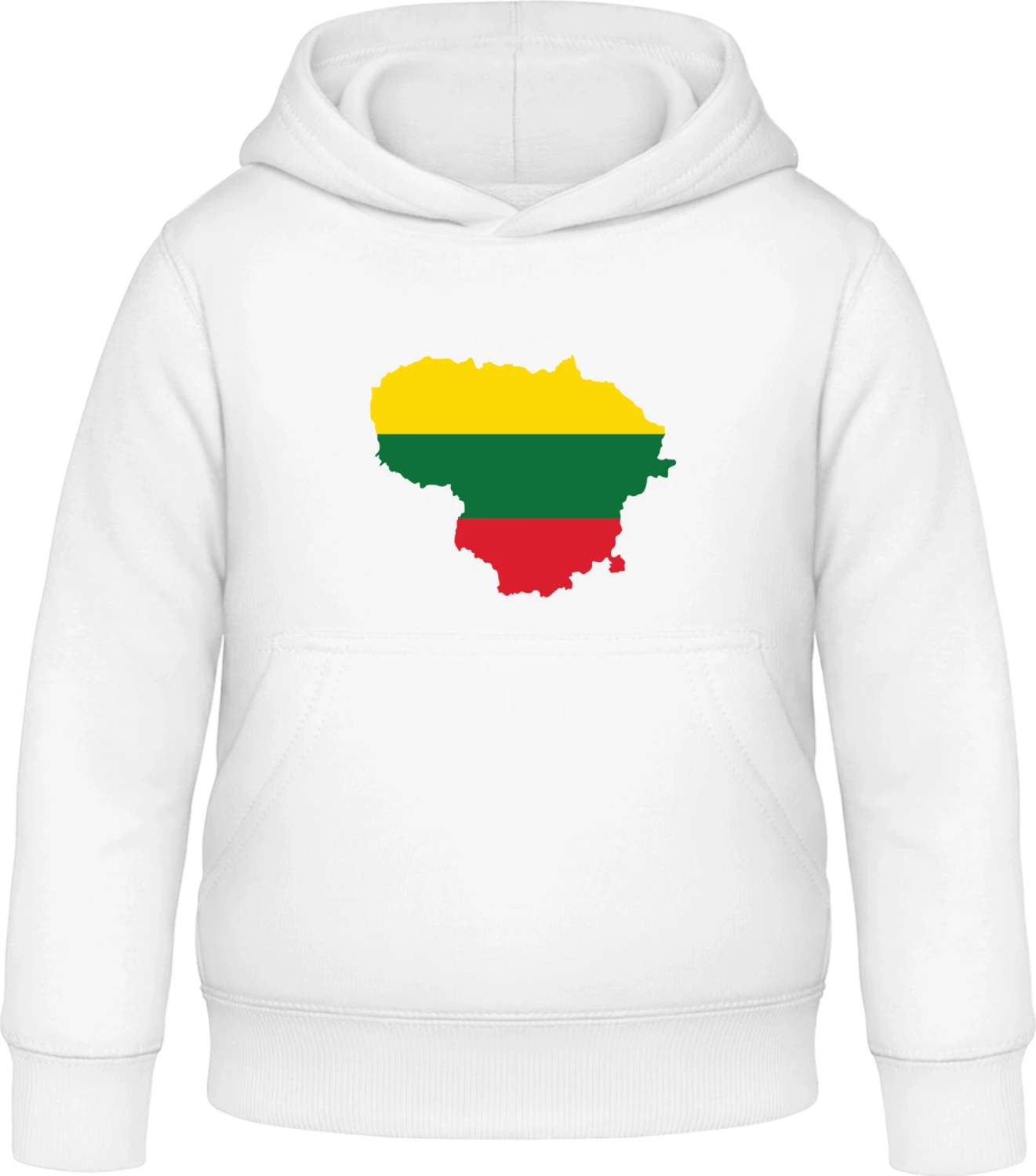 Lithuania Map - Arctic white Awdis Hoodie Kids - Front