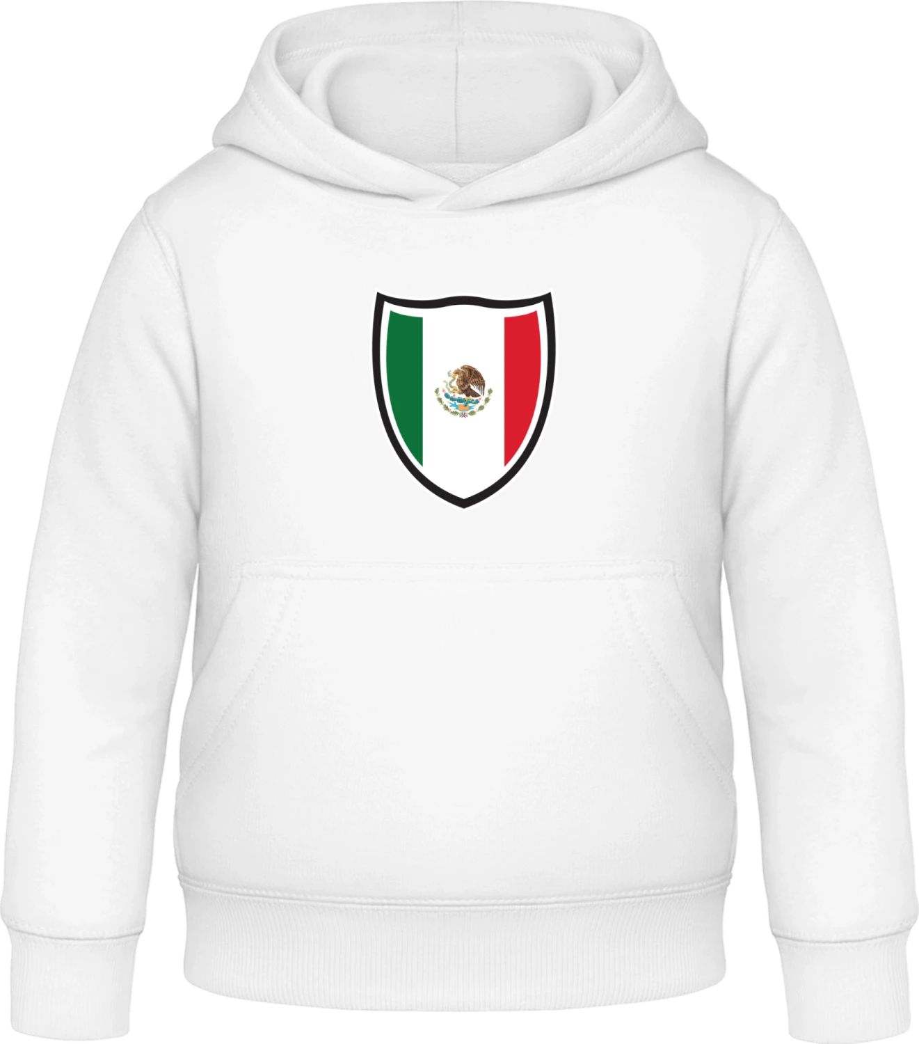 Mexico Flag Shield - Arctic white Awdis Hoodie Kids - Front