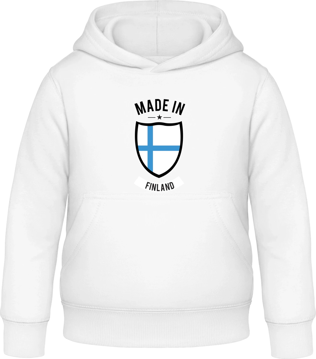 Made in Finland - Arctic white Awdis Hoodie Kids - Front