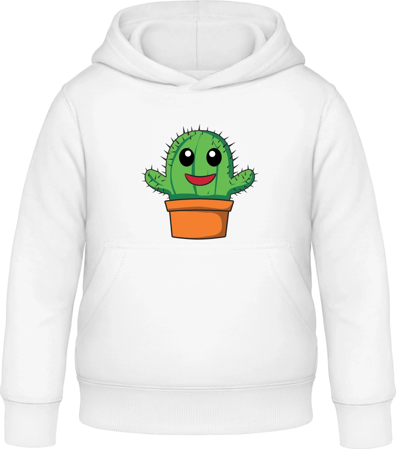 Cute Cactus Comic - Arctic white Awdis Hoodie Kids - Front