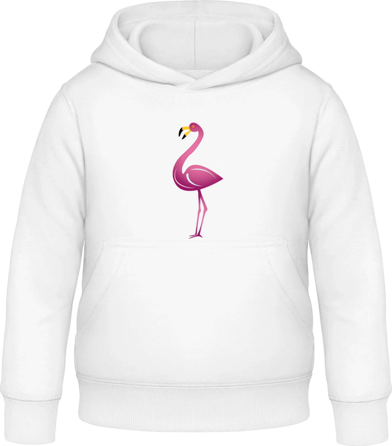 Flamingo Illustration - Arctic white Awdis Hoodie Kids - Front