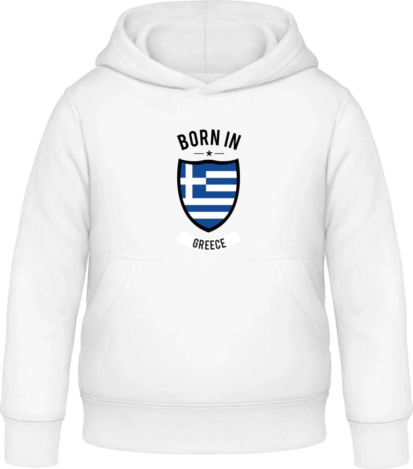 Born in Greece - Arctic white Awdis Hoodie Kids - Front