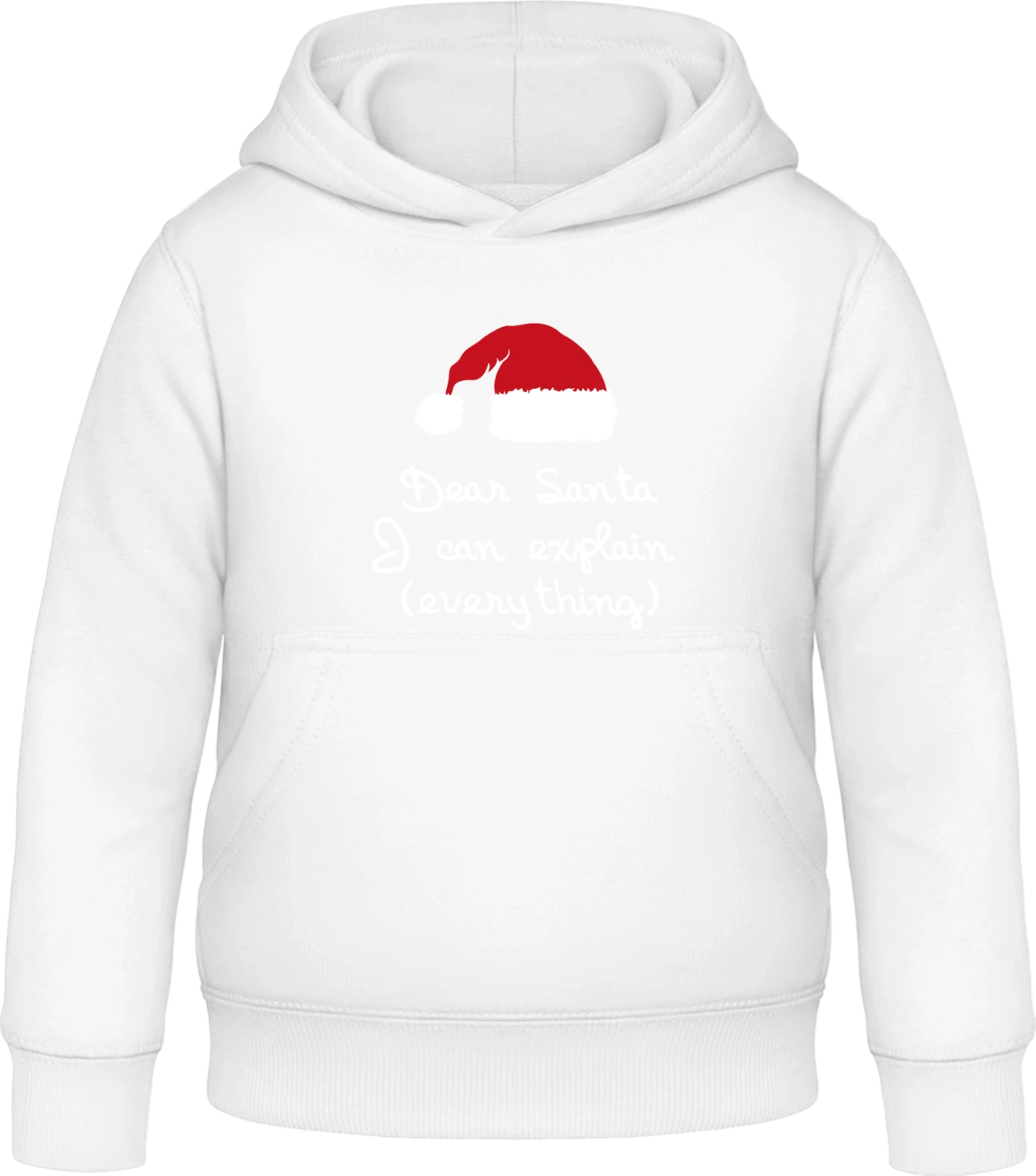 Dear Santa I Can Explain Everything - Arctic white Awdis Hoodie Kids - Front