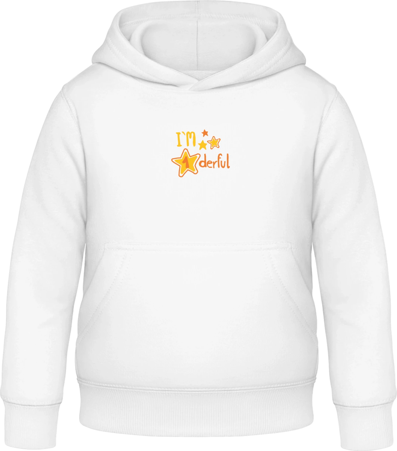 I´m 1 derful - Arctic white Awdis Hoodie Kids - Front