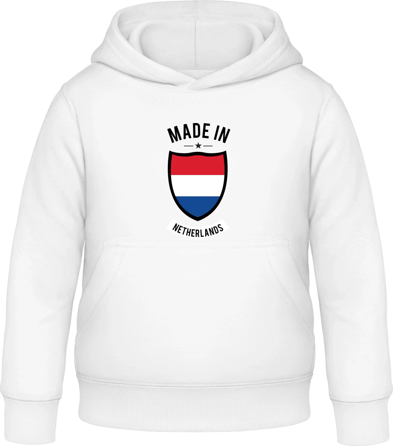 Made in Netherlands - Arctic white Awdis Hoodie Kids - Front