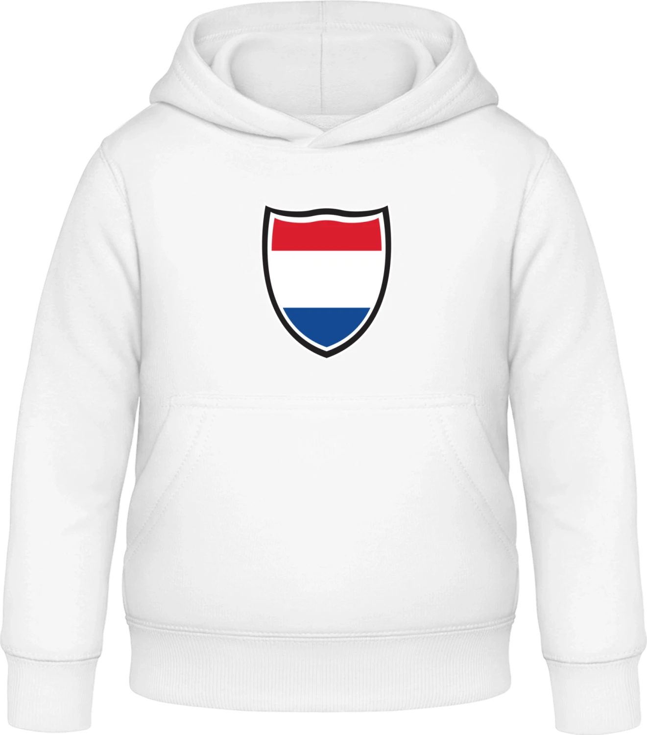 Netherlands Shield Flag - Arctic white Awdis Hoodie Kids - Front