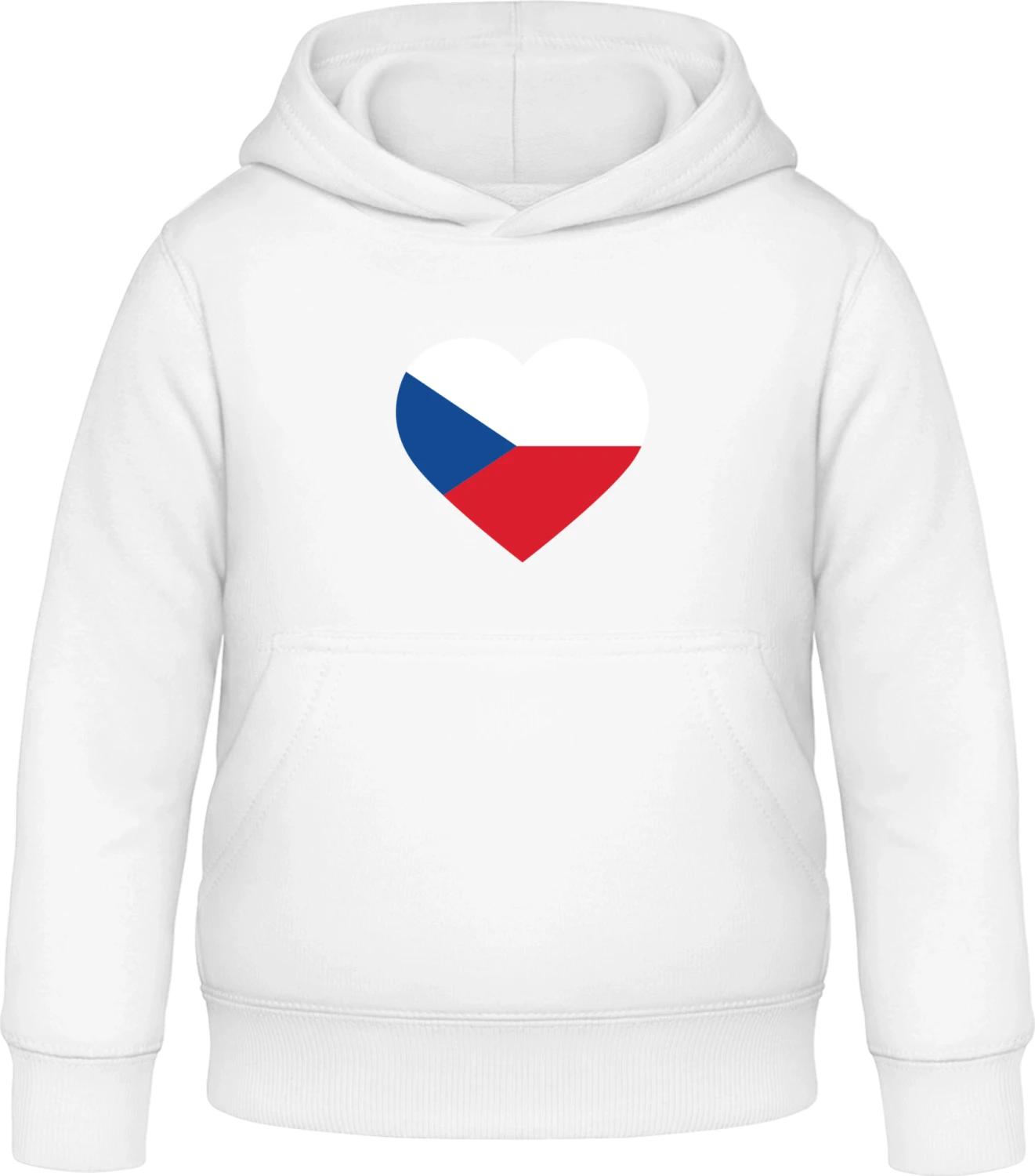 Czech Heart - Arctic white Awdis Hoodie Kids - Front