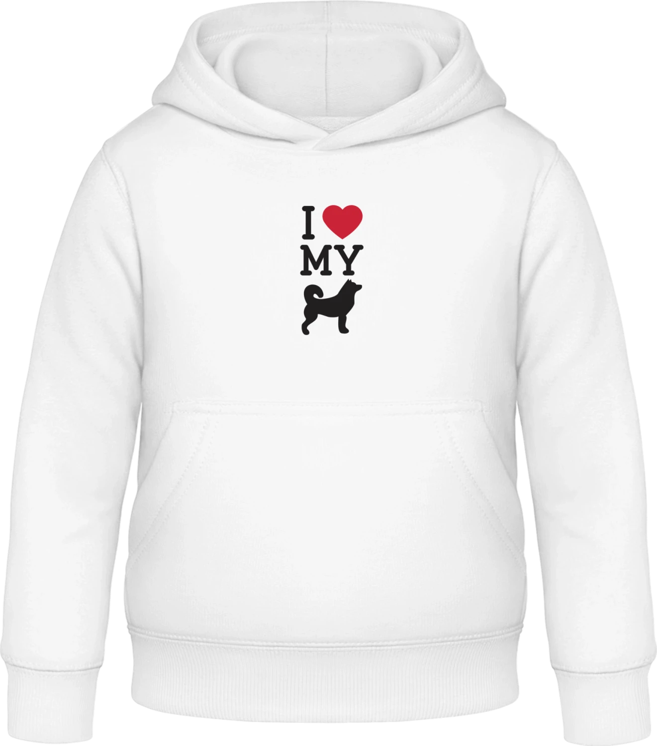 I Love My Dog Spitz - Arctic white Awdis Hoodie Kids - Front