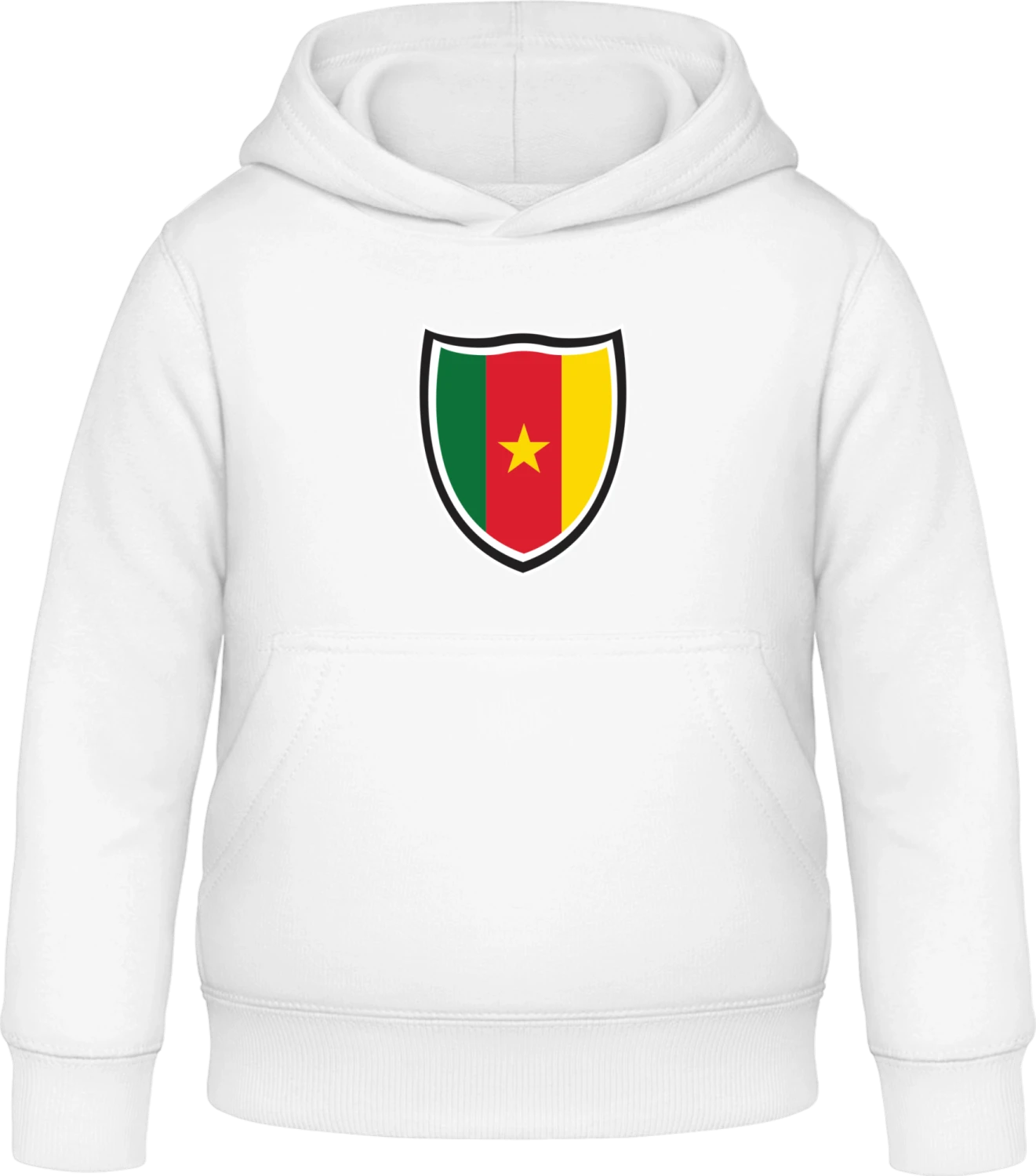 Cameroon Shield Flag - Arctic white Awdis Hoodie Kids - Front