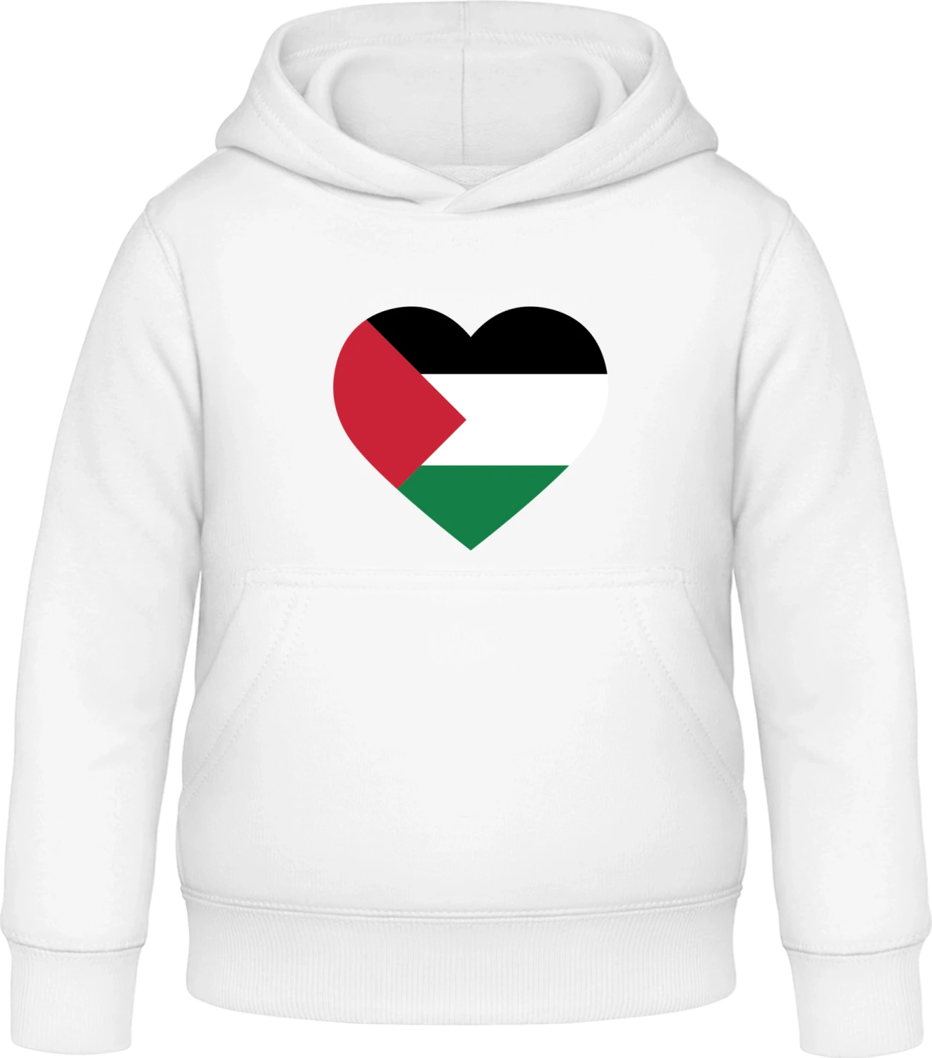 Palestine Heart Flag - Arctic white Awdis Hoodie Kids - Front