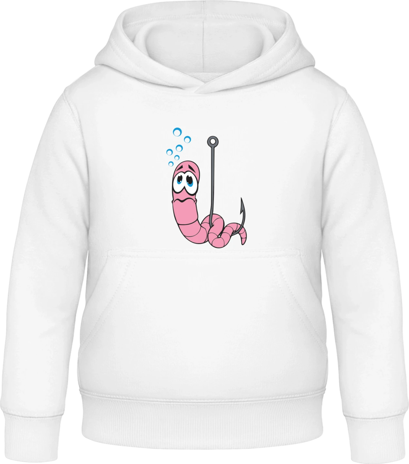 Fishing Worm - Arctic white Awdis Hoodie Kids - Front