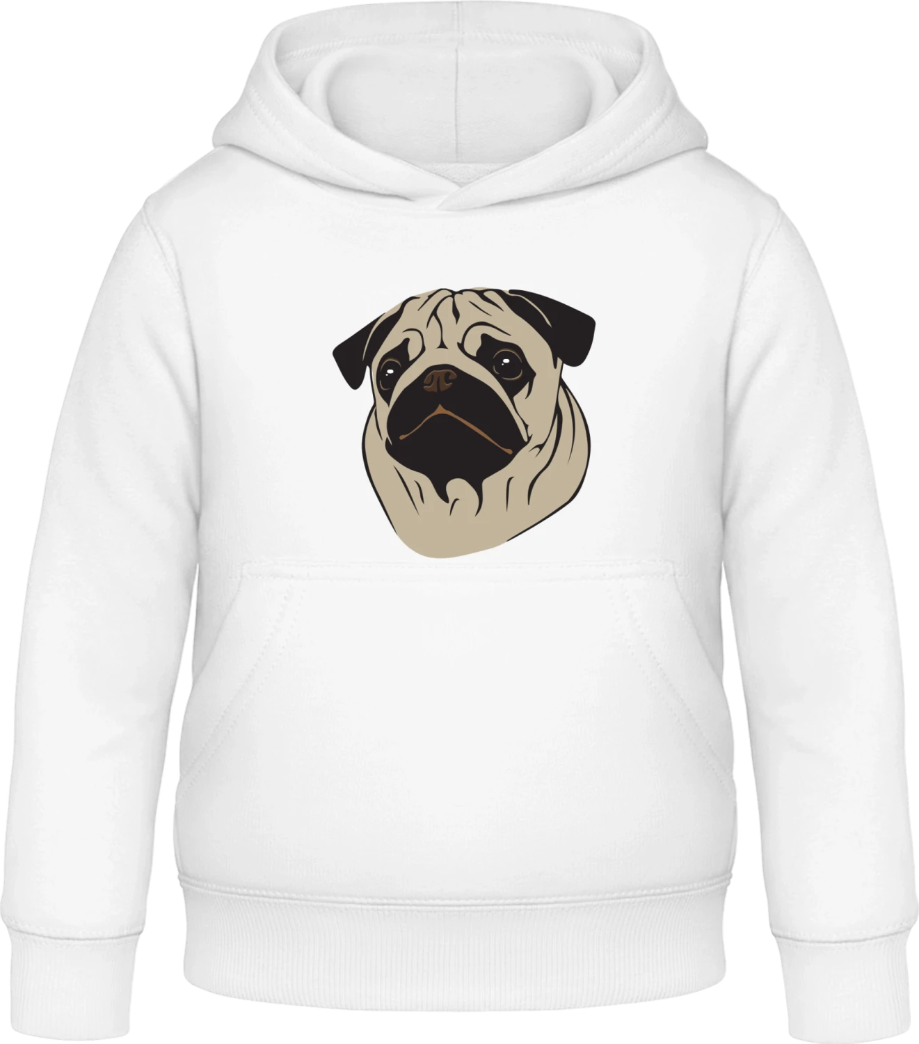 Pug - Arctic white Awdis Hoodie Kids - Front