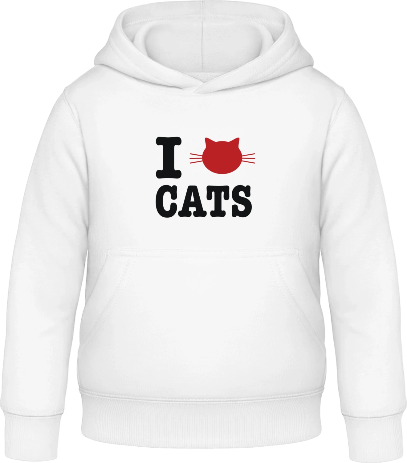 I Love Cats - Arctic white Awdis Hoodie Kids - Front