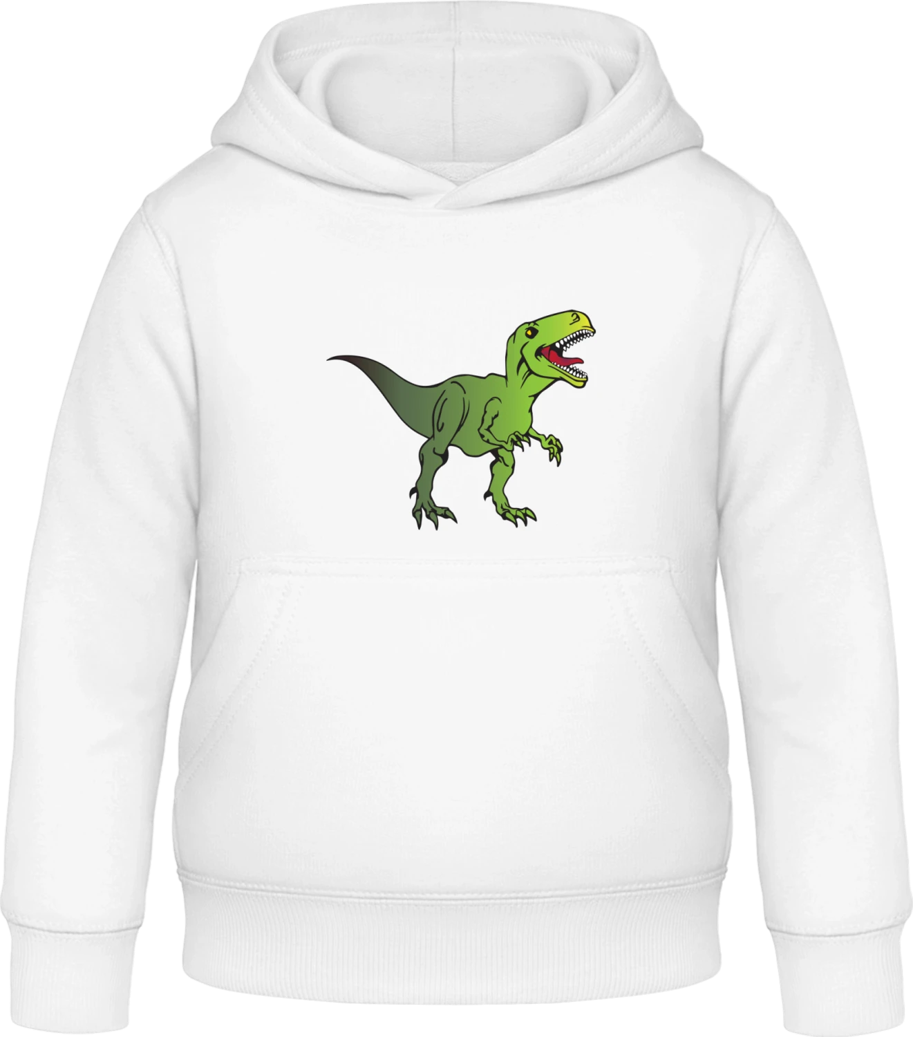 T Rex Dinosaur - Arctic white Awdis Hoodie Kids - Front