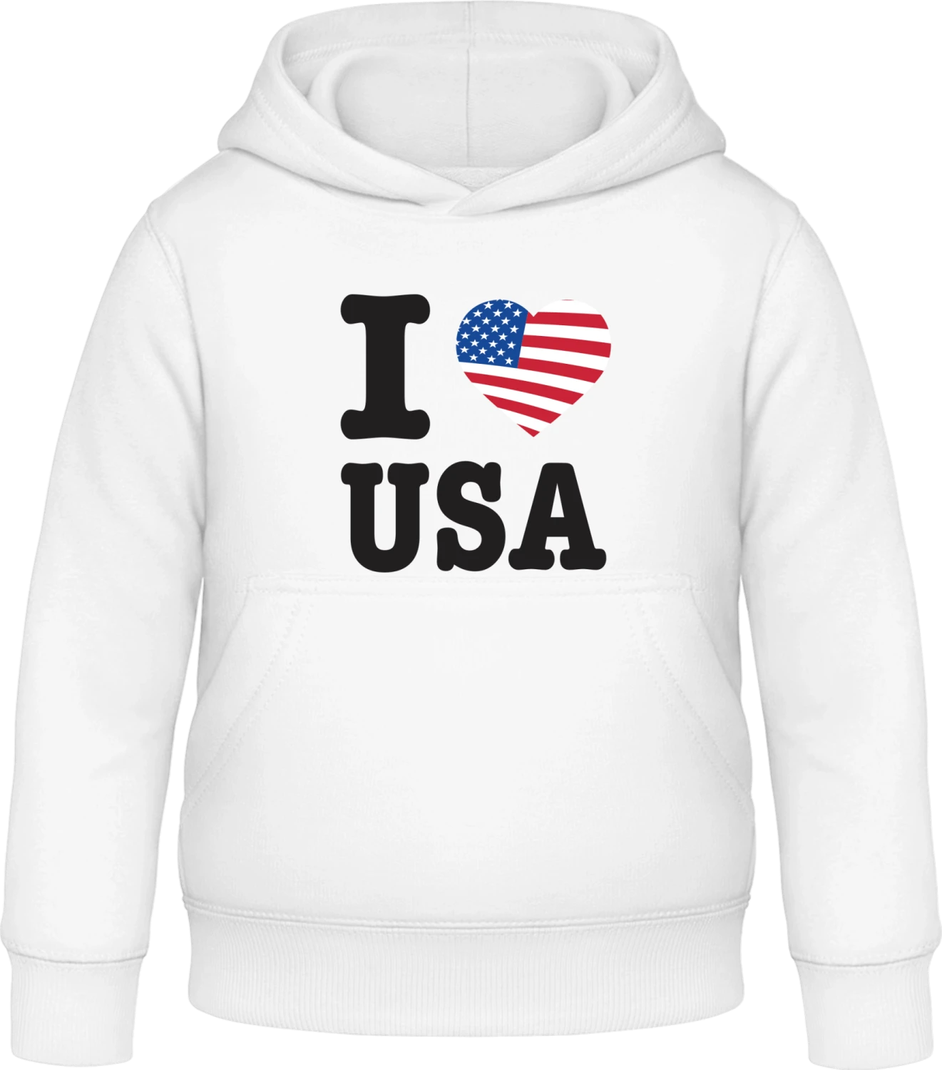 I Love USA - Arctic white Awdis Hoodie Kids - Front