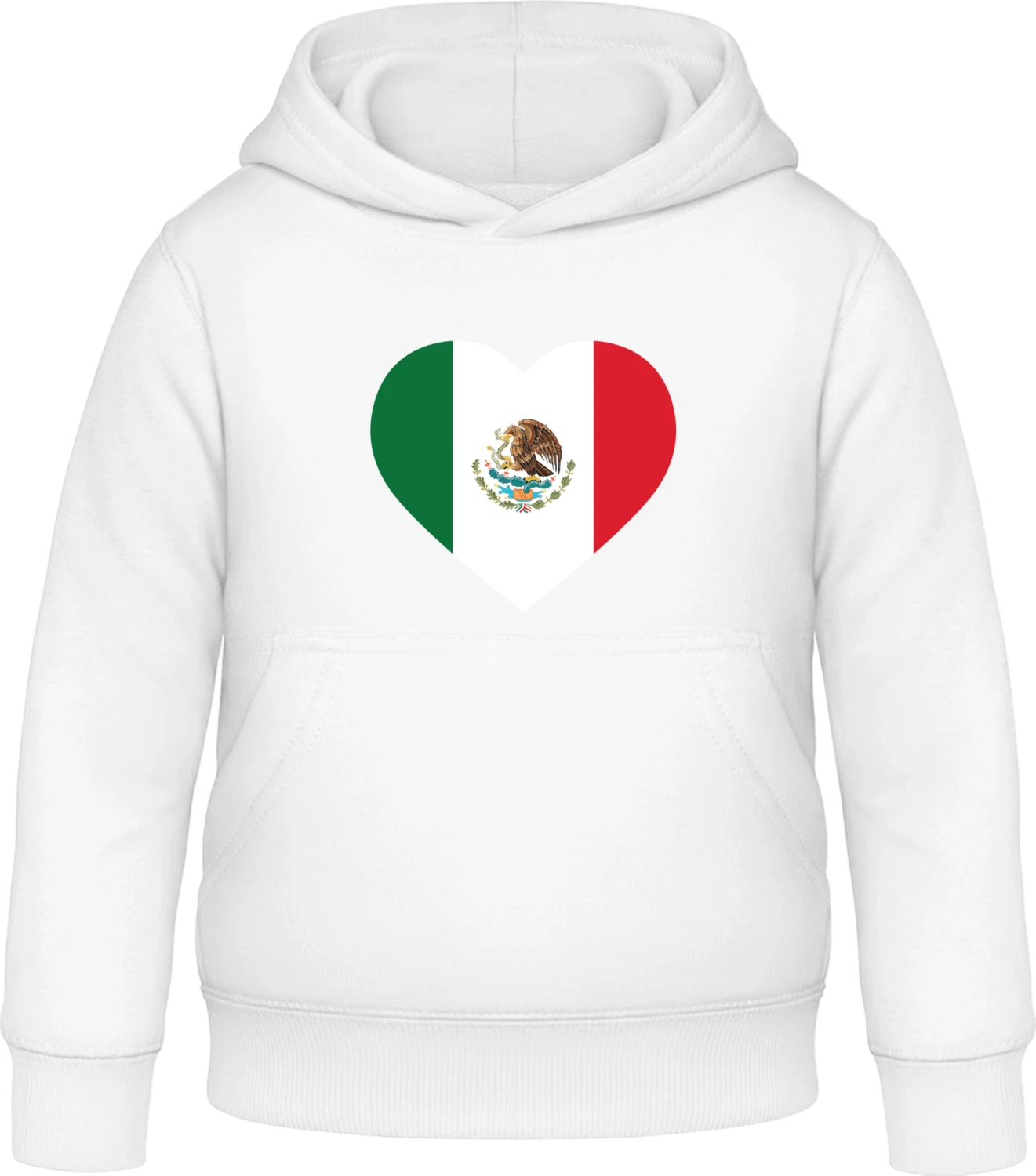 Mexico Heart Flag - Arctic white Awdis Hoodie Kids - Front