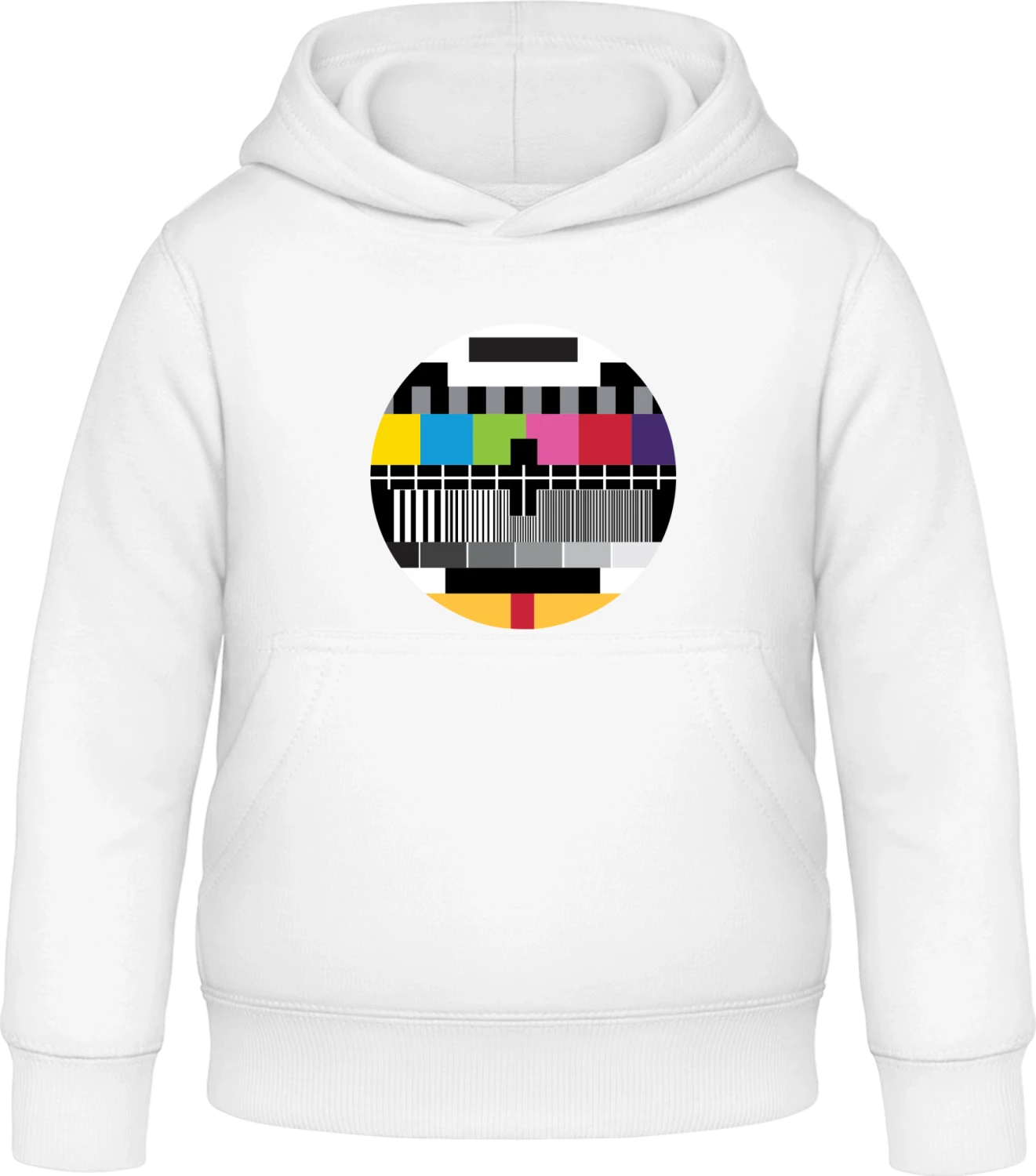 No Signal TV Test Screen - Arctic white Awdis Hoodie Kids - Front