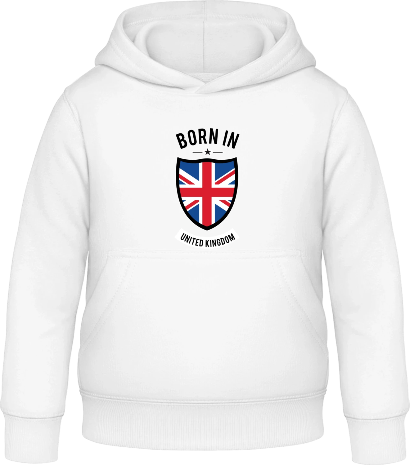 Born in United Kingdom - Arctic white Awdis Hoodie Kids - Front