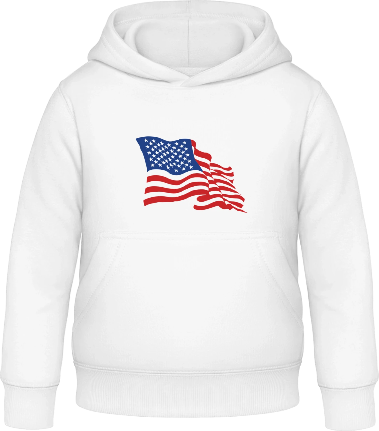 Stars And Stripes - Arctic white Awdis Hoodie Kids - Front