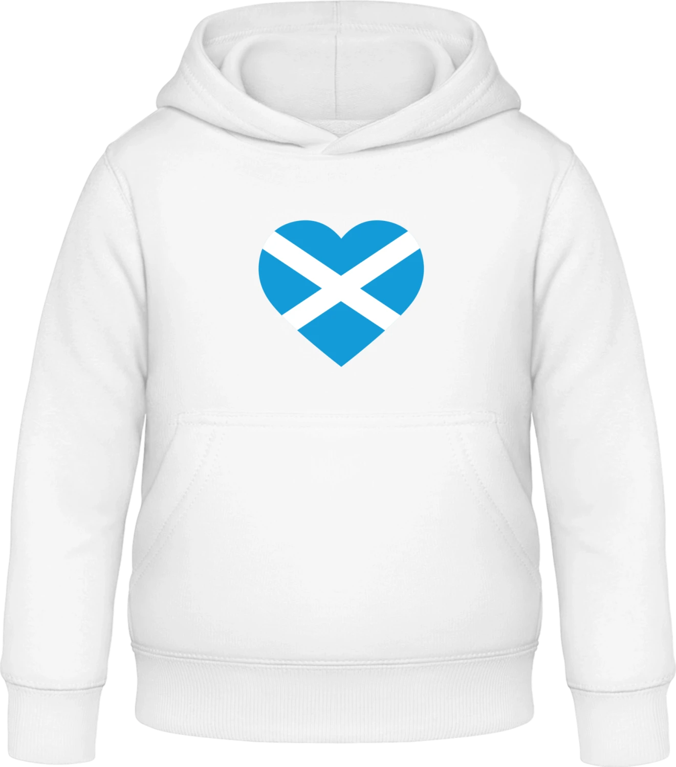 Scotland Heart Flag - Arctic white Awdis Hoodie Kids - Front