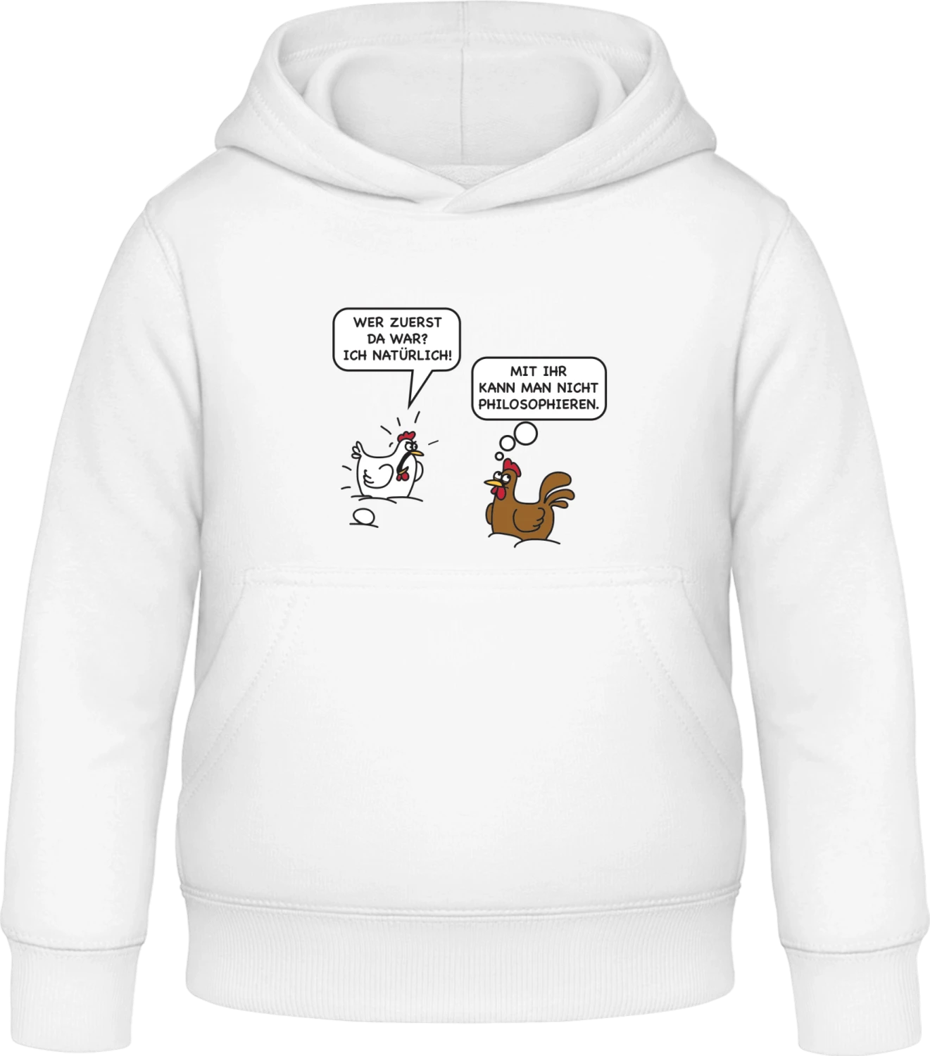 Huhn und das Ei - Arctic white Awdis Hoodie Kids - Front