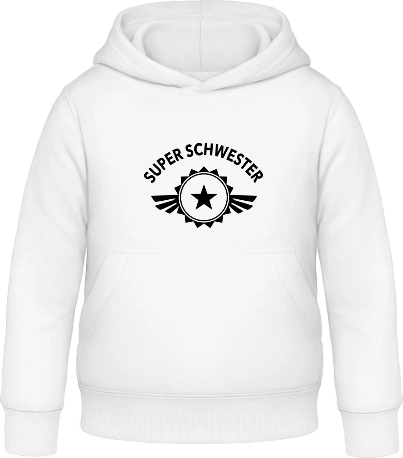 Super Schwester - Arctic white Awdis Hoodie Kids - Front