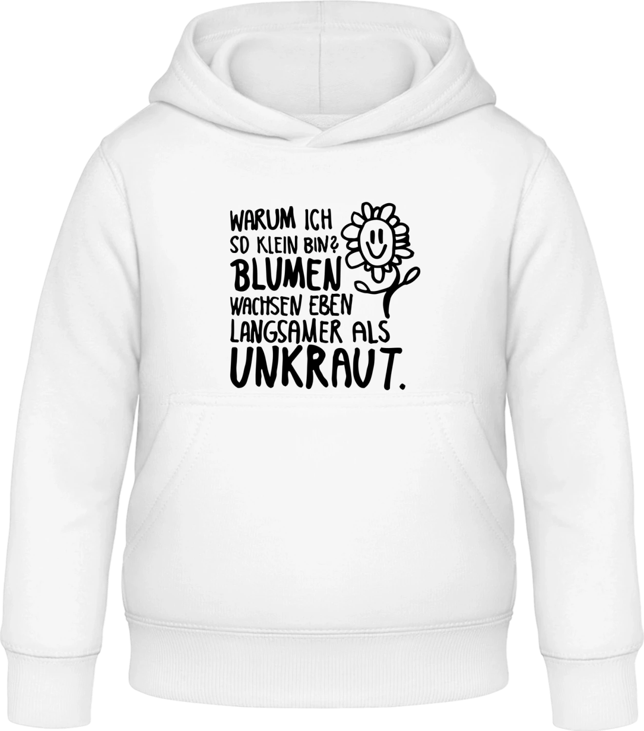 Warum ich so klein bin - Arctic white Awdis Hoodie Kids - Front