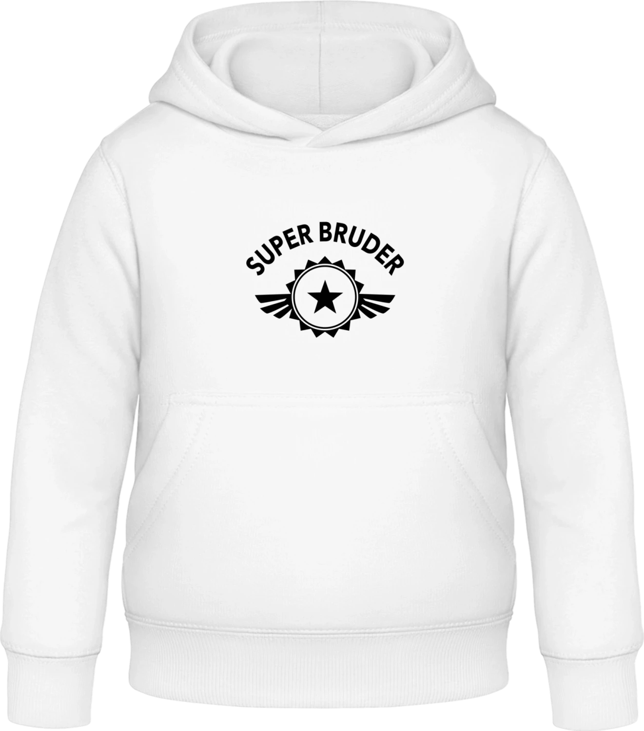 Super Bruder - Arctic white Awdis Hoodie Kids - Front