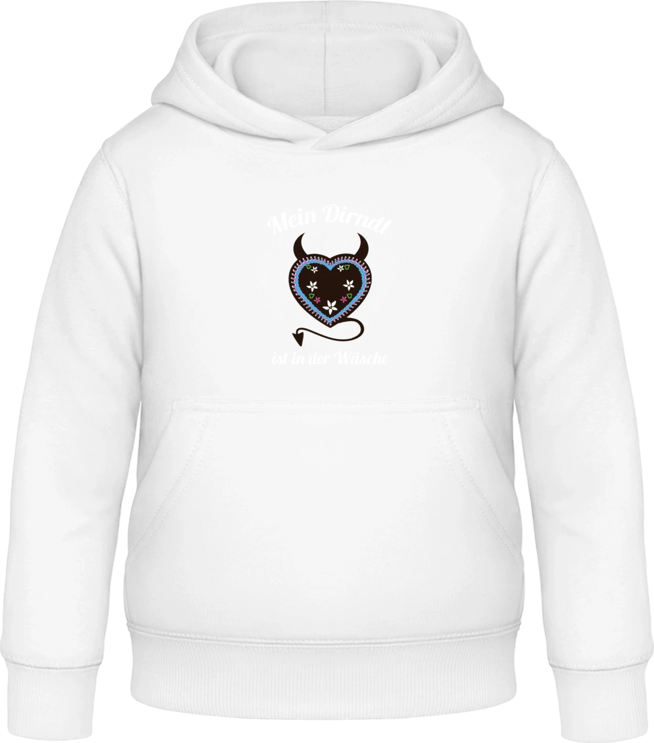 Mein Dirndl ist in der Wäsche - Arctic white Awdis Hoodie Kids - Front