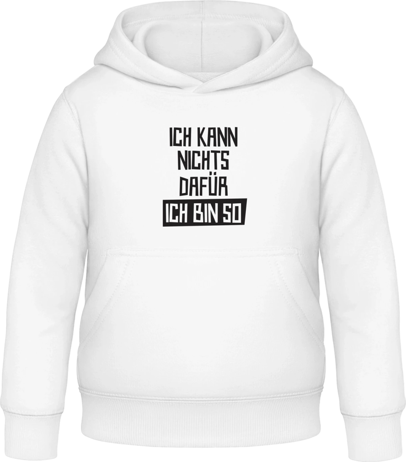 Ich kann nichts dafür ich bin so - Arctic white Awdis Hoodie Kids - Front