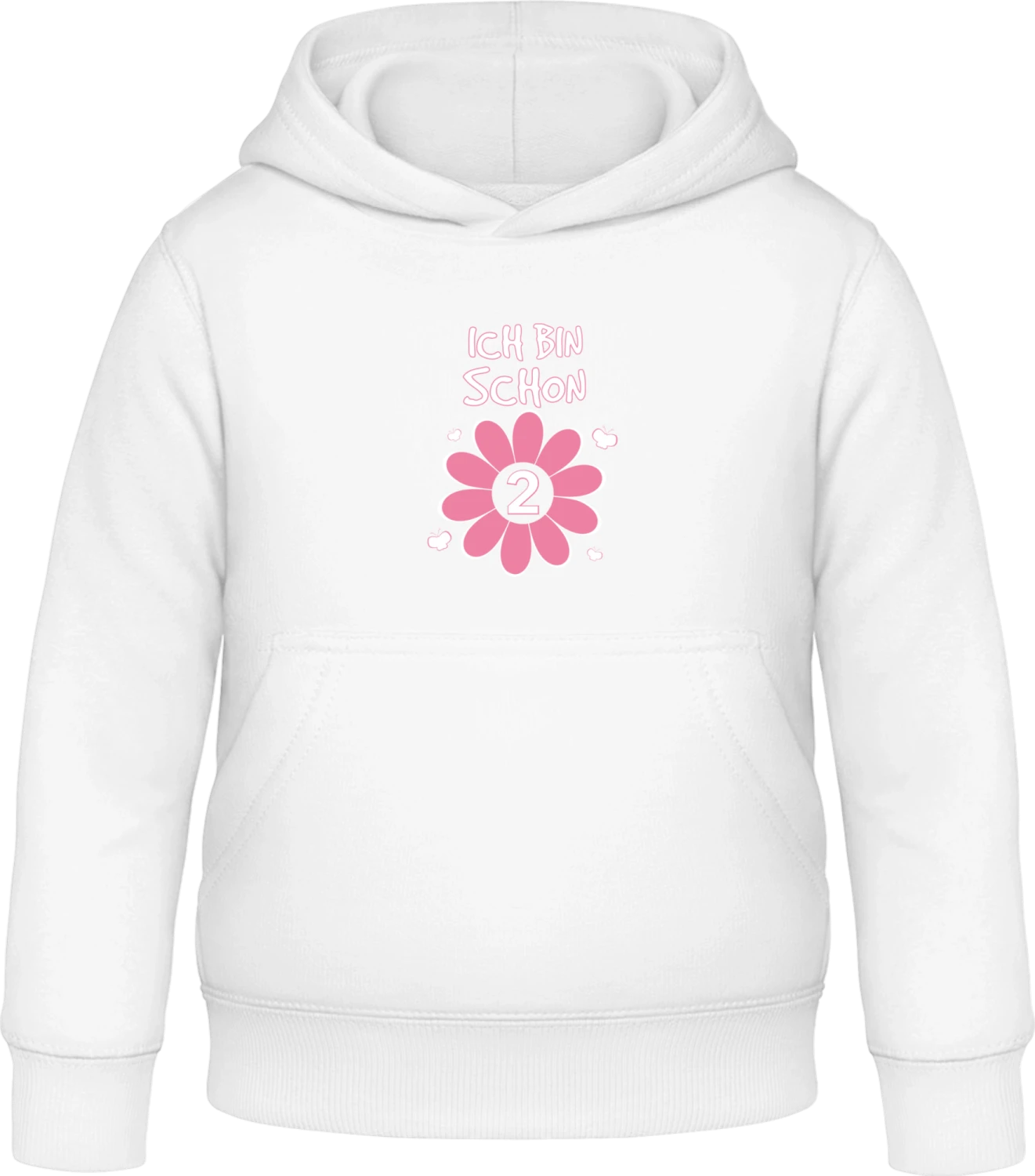 Schon zwei Jahre alt Blume - Arctic white Awdis Hoodie Kids - Front