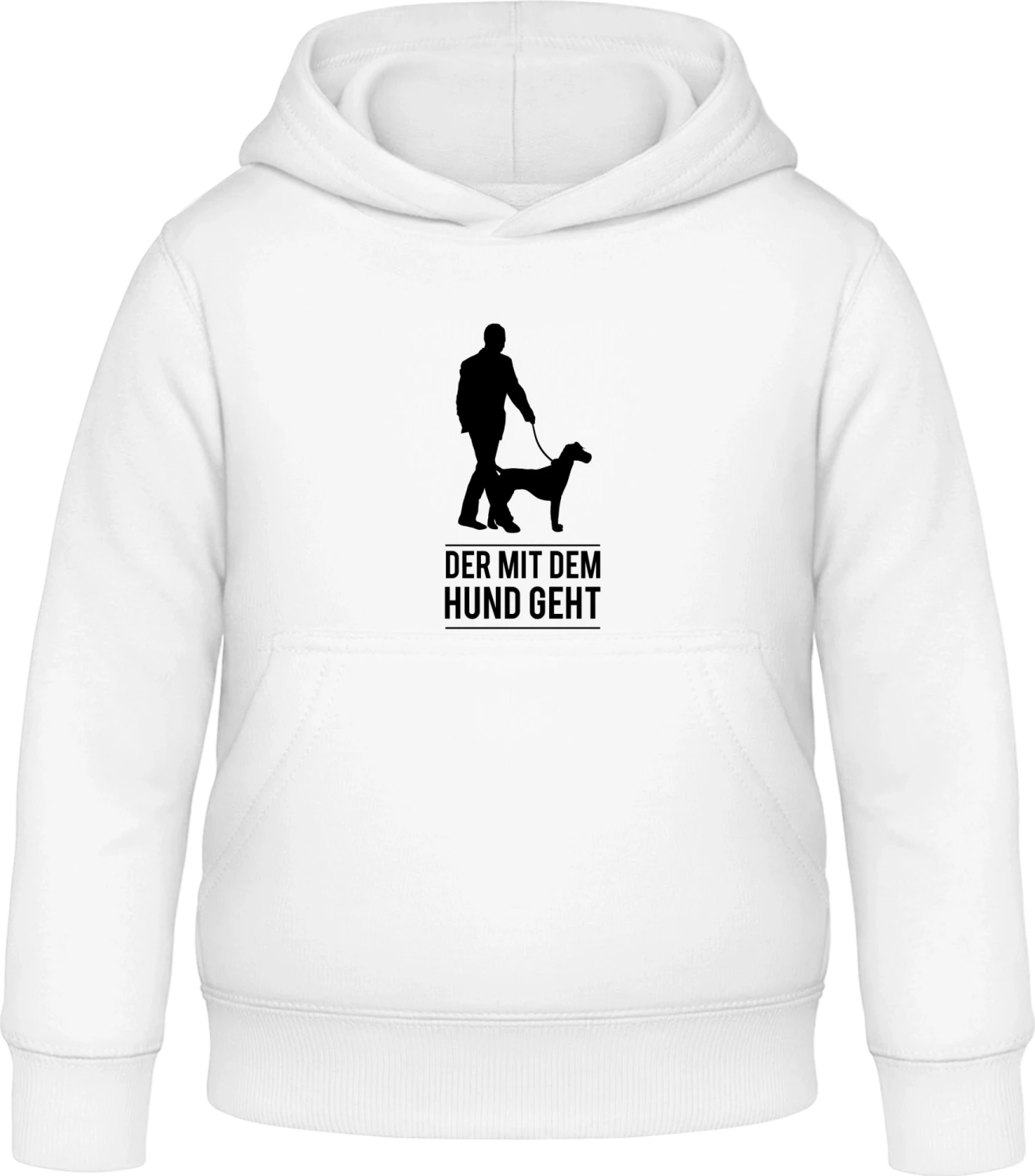 Der mit dem Hund geht - Arctic white Awdis Hoodie Kids - Front