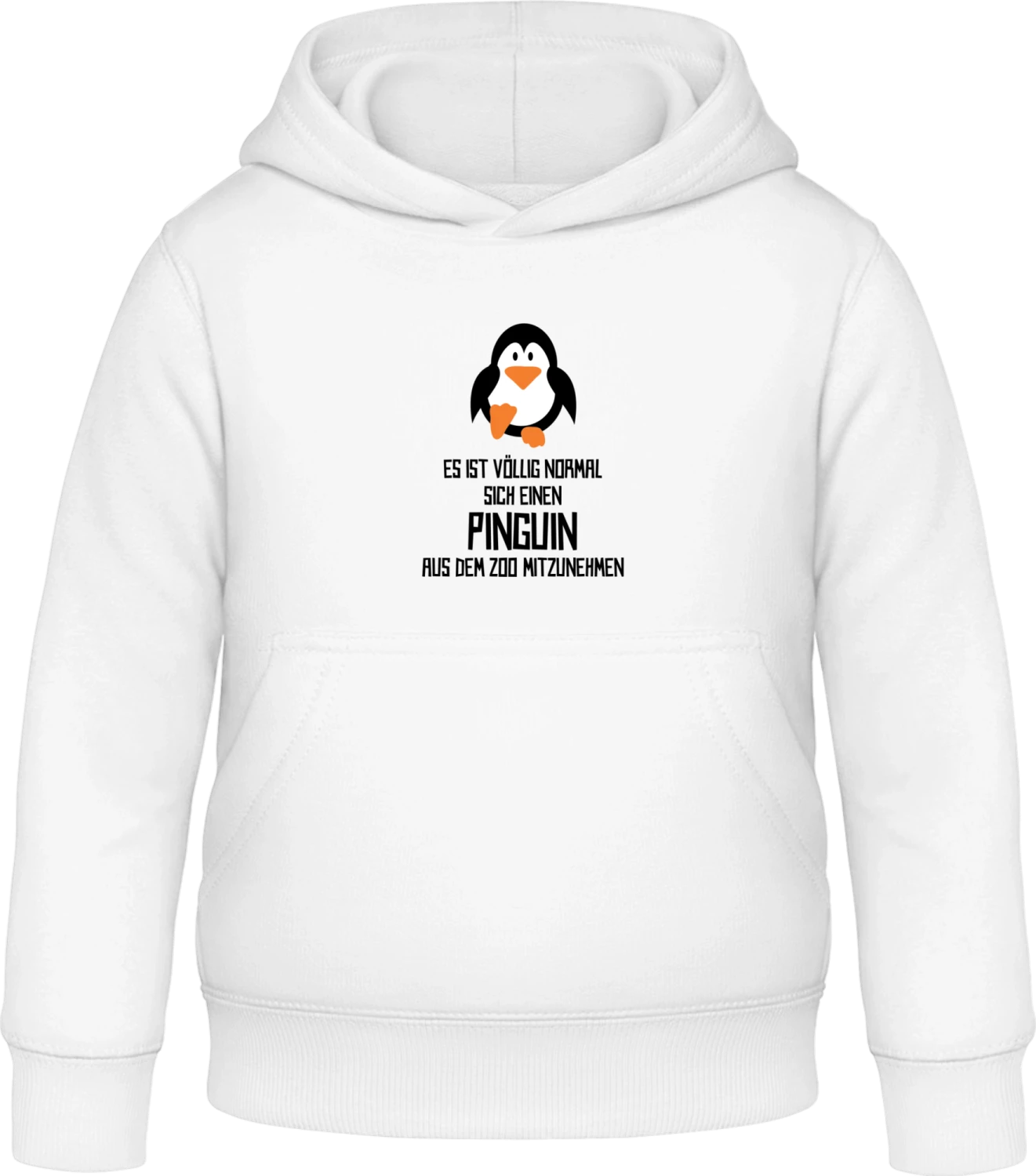 Es ist völlig normal sich einen Pinguin aus dem Zoo mitzunehmen - Arctic white Awdis Hoodie Kids - Front