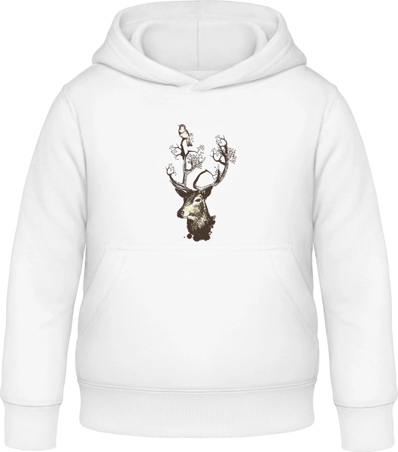 Stylish Reindeer - Arctic white Awdis Hoodie Kids - Front