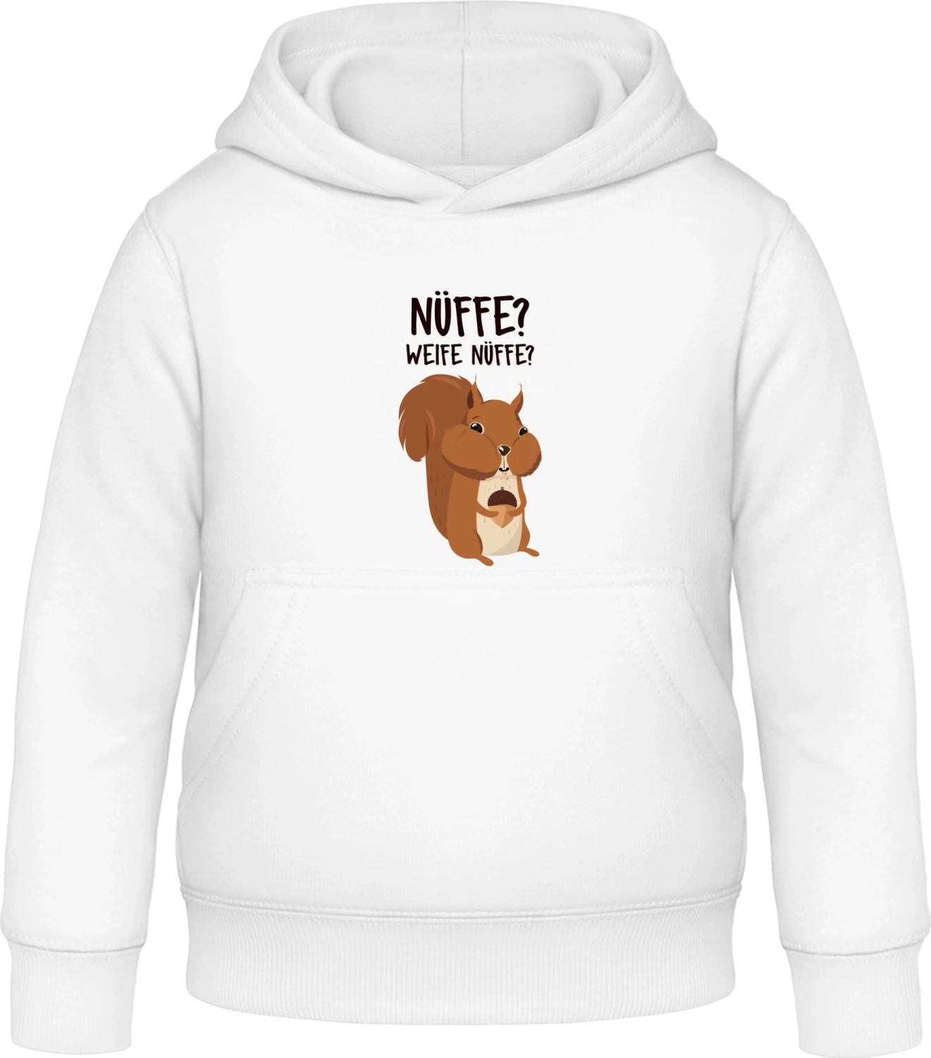 Nüffe. Weife Nüffe. Eichhörnchen - Arctic white Awdis Hoodie Kids - Front