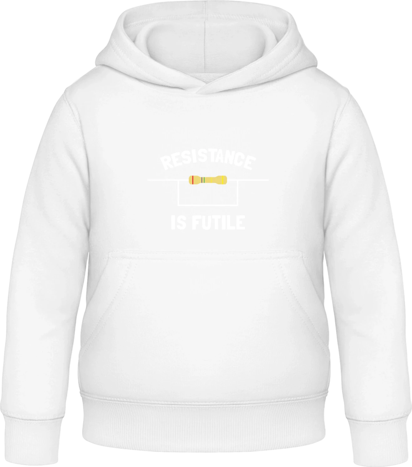 Resistance Is Futile - Arctic white Awdis Hoodie Kids - Front