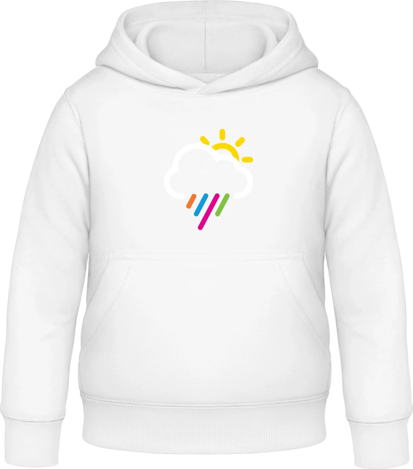 Rainbow Rain - Arctic white Awdis Hoodie Kids - Front