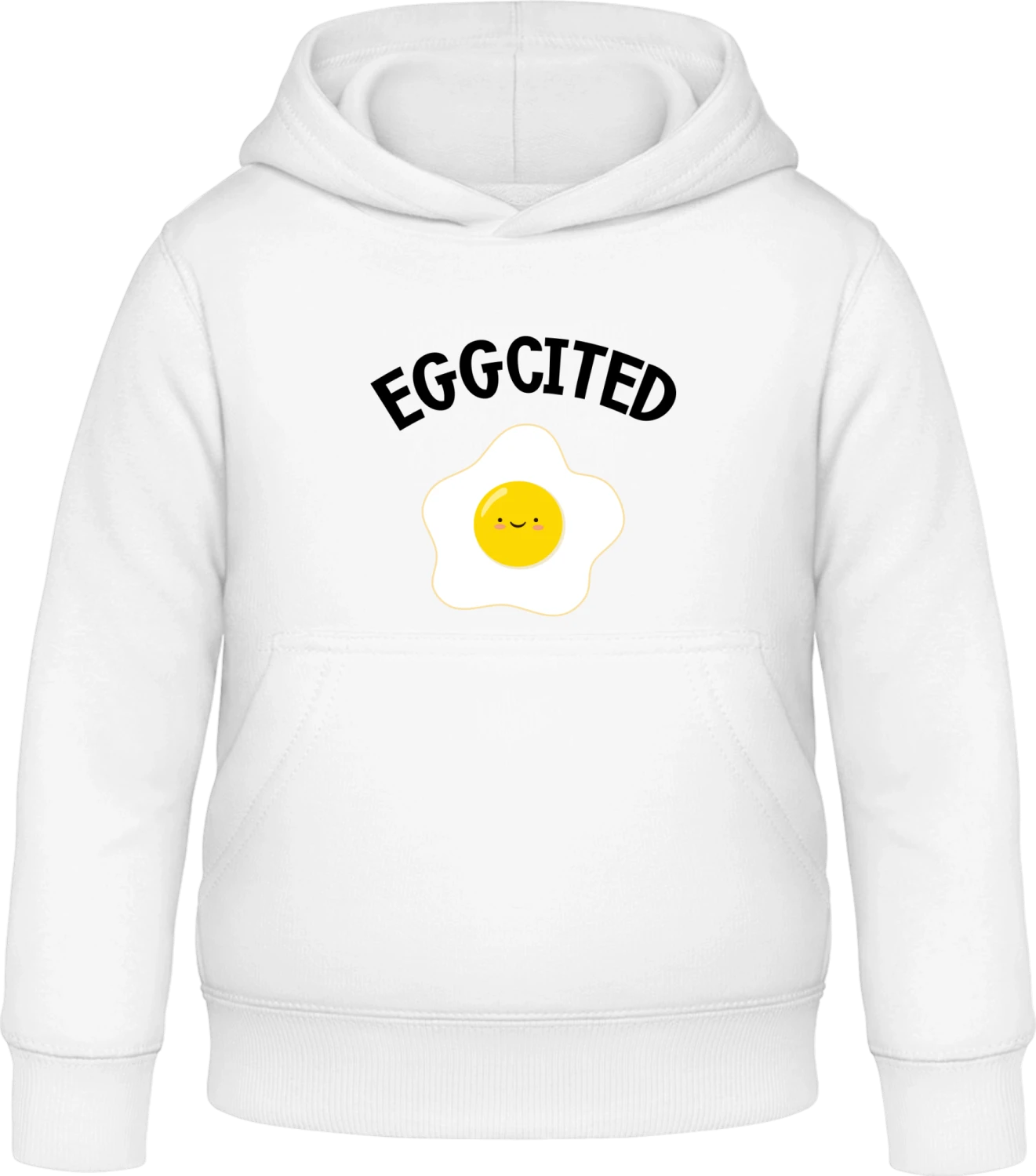 Eggcited - Arctic white Awdis Hoodie Kids - Front