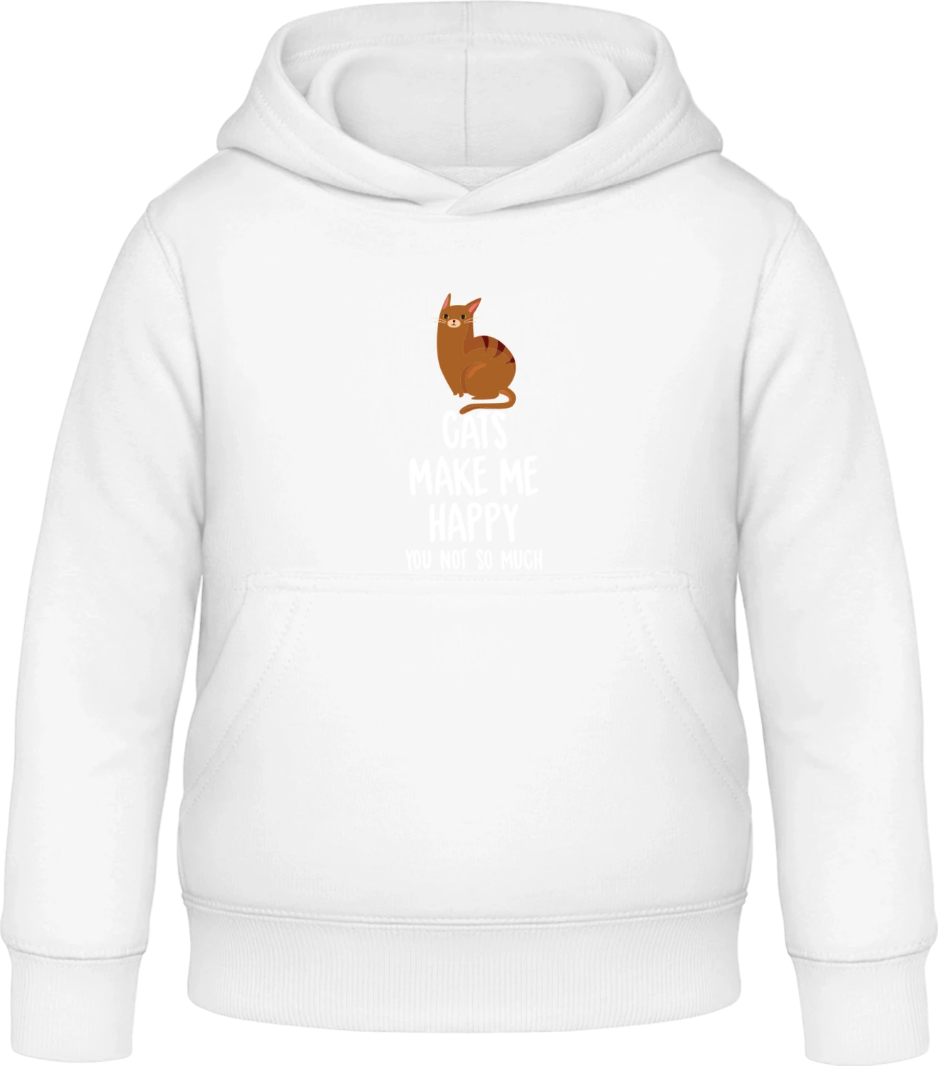 Cats Make Me Happy, You Not - Arctic white Awdis Hoodie Kids - Front